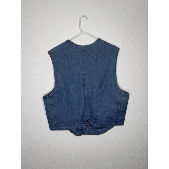 Vtg 90s Arizona Jean Company Denim Vest Western Aztec Boho Mens Sz Large Cowboy - Picture 9 of 16